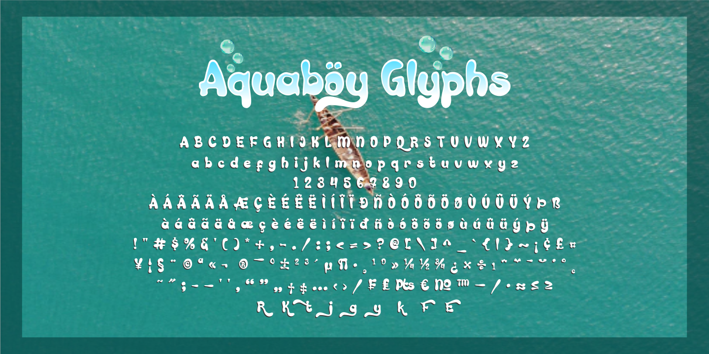 Ejemplo de fuente Aquaboy Regular
